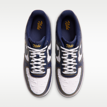 Nike Air Force 1 '07 - Summit White/Yellow Ochre/Midnight Navy - 4