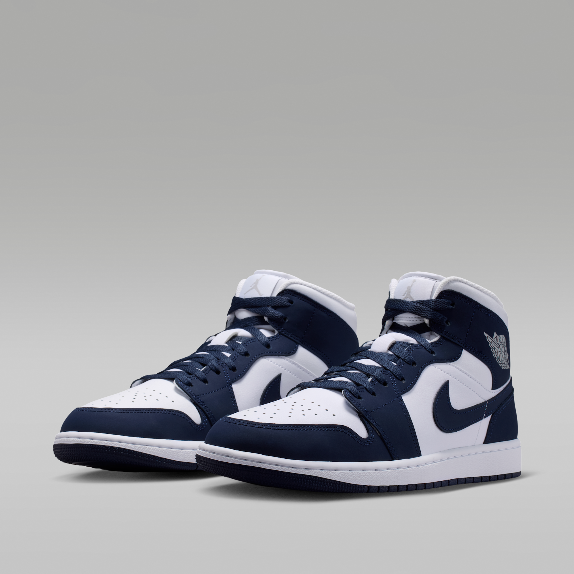 Air Jordan 1 Mid - Obsidian/Λευκό/Grey Fog/Obsidian - 5