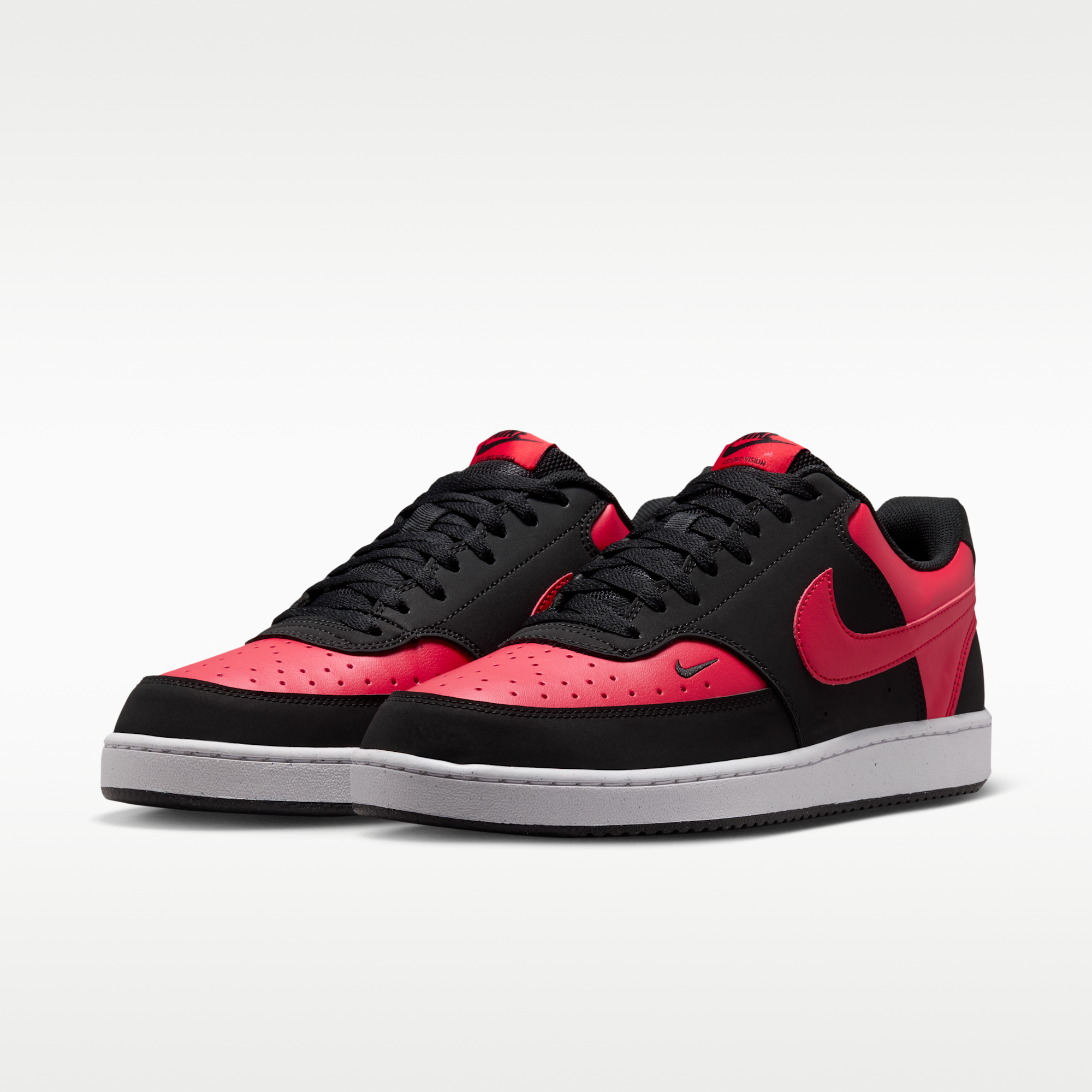 Nike Court Vision Low - Μαύρο/University Red/Λευκό/University Red - 5