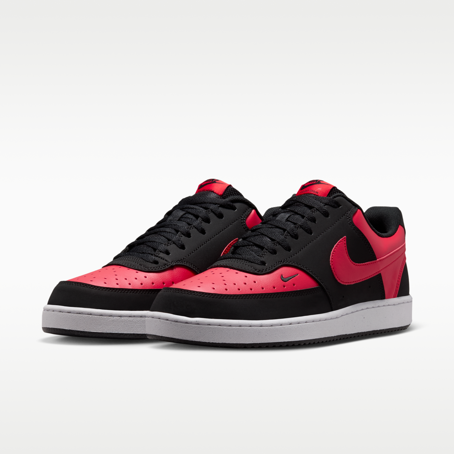 Nike Court Vision Low - Μαύρο/University Red/Λευκό/University Red - 5