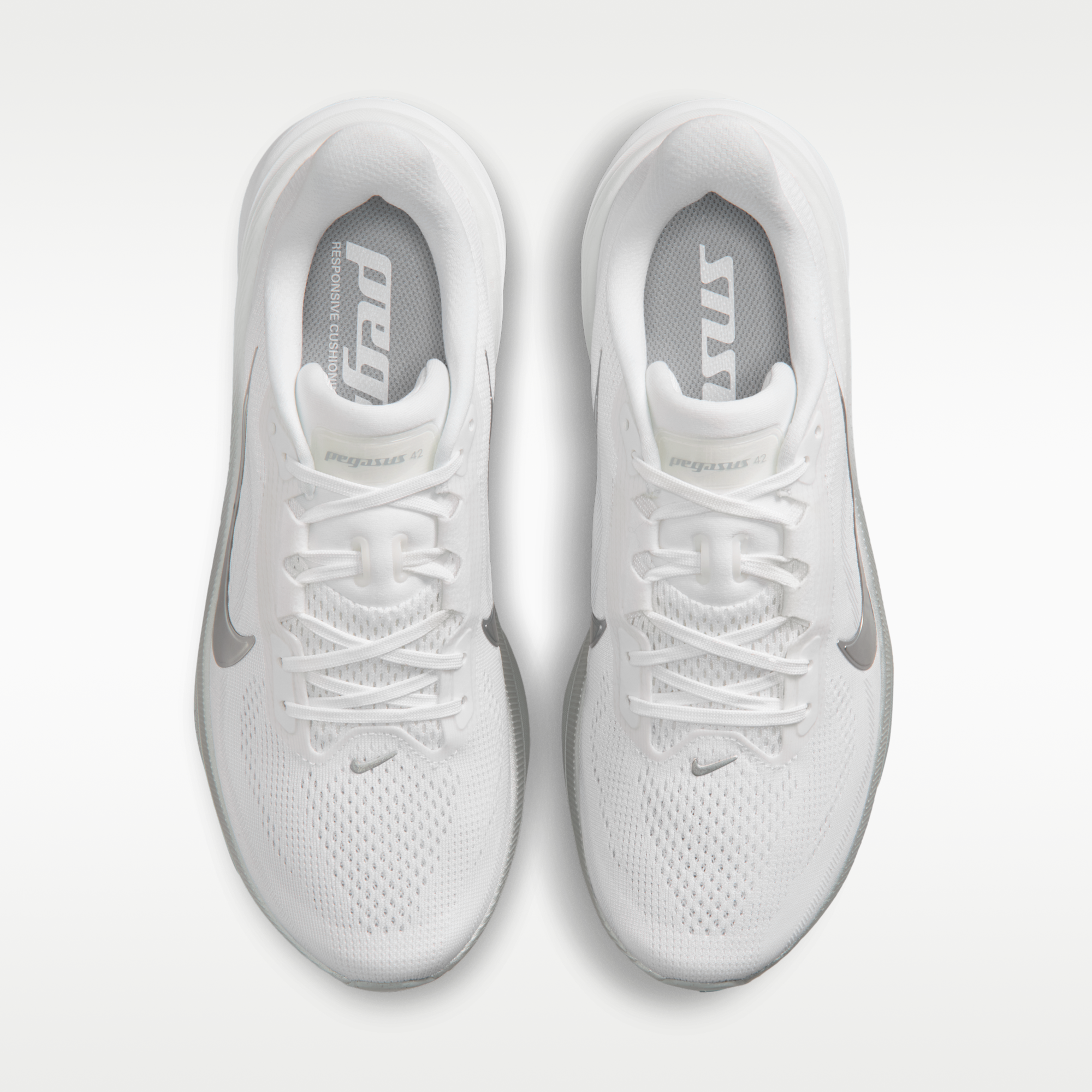Nike Pegasus 42 - Λευκό/Wolf Grey/Cool Grey/Metallic Silver - 4