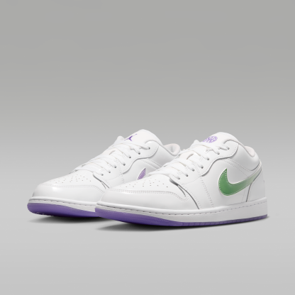 Air Jordan 1 Low SE Quai 54 - Λευκό/Key Lime/Action Grape - 5