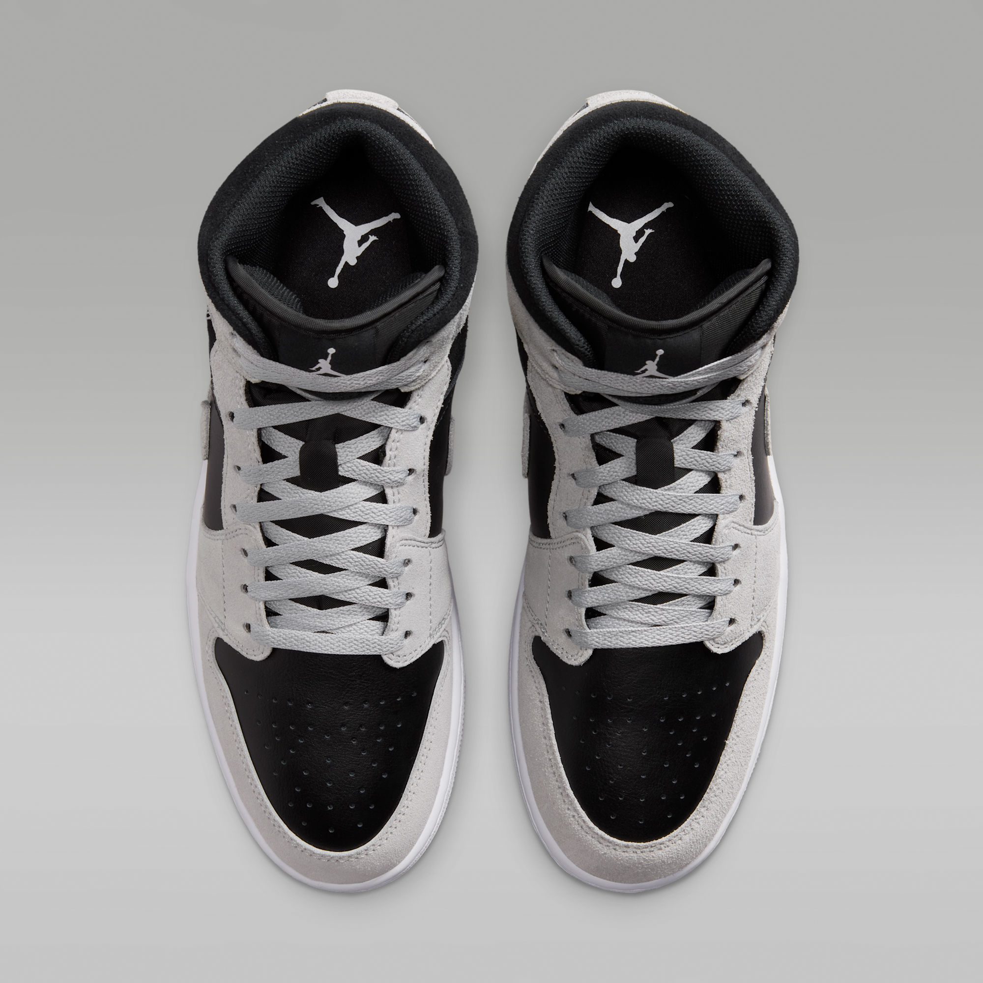 Air Jordan 1 Mid - Light Smoke Grey/Μαύρο/Λευκό - 4