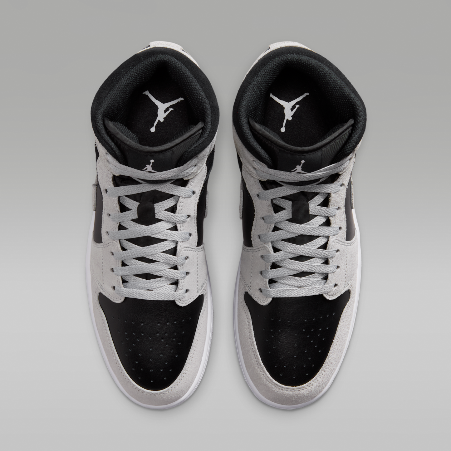 Air Jordan 1 Mid - Light Smoke Grey/Μαύρο/Λευκό - 4