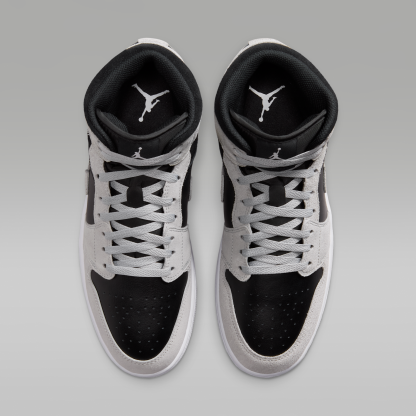 Air Jordan 1 Mid - Light Smoke Grey/Μαύρο/Λευκό - 4