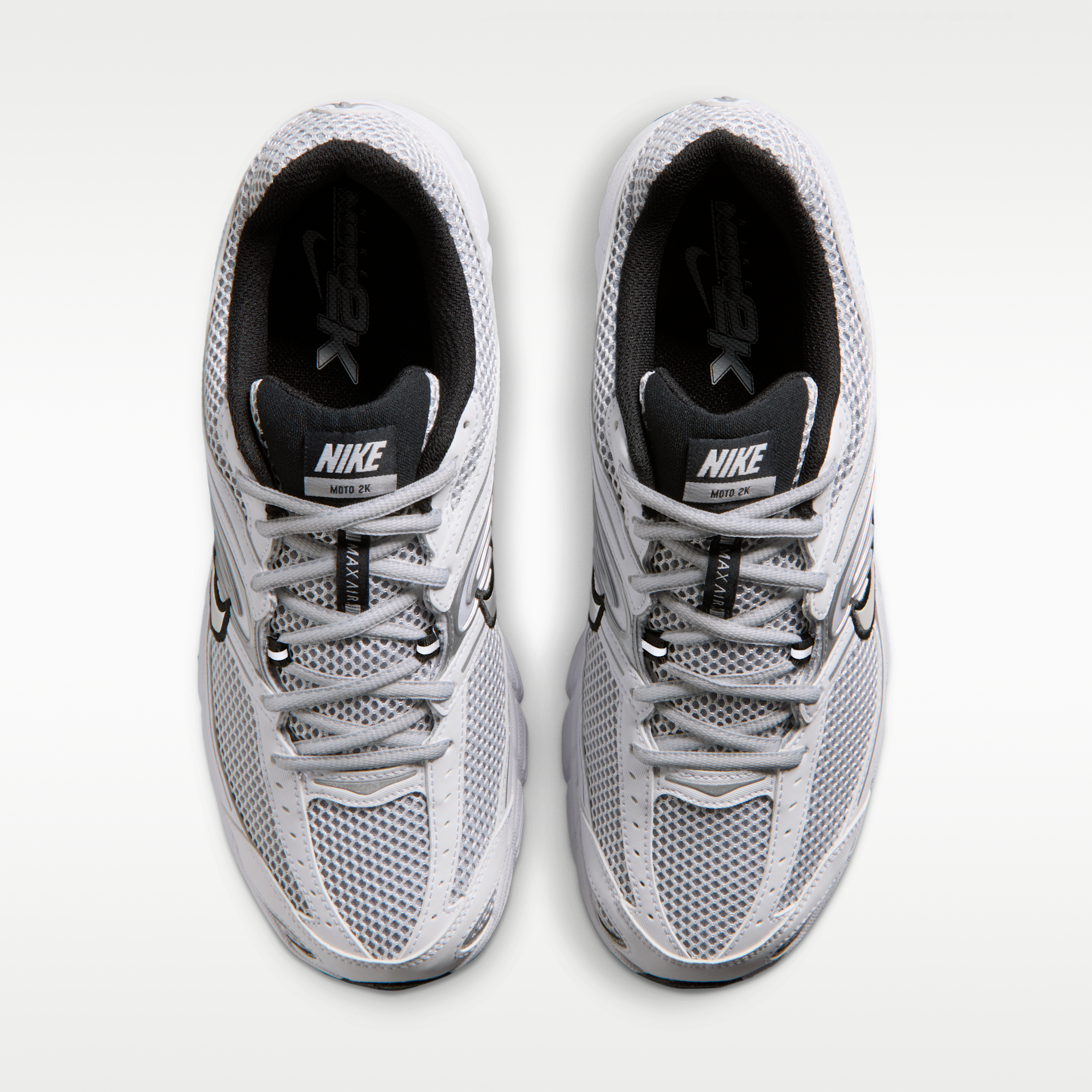 Nike Air Max Moto 2K - Λευκό/Μαύρο/Wolf Grey/Metallic Silver - 4