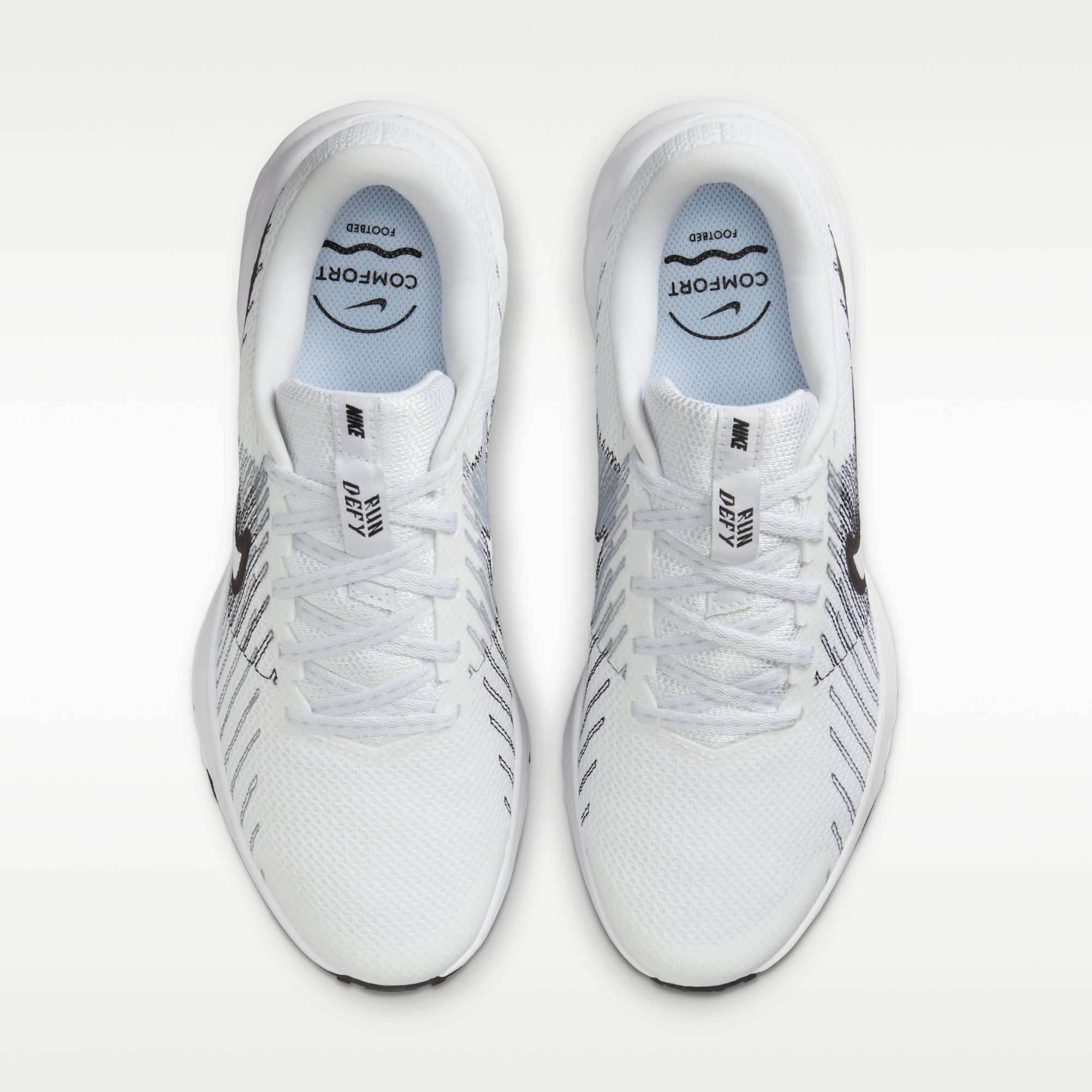 Nike Run Defy - Λευκό/Smoke Grey/Μαύρο - 4