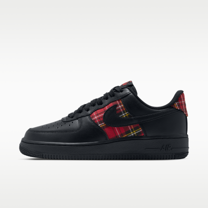 Nike Air Force 1 '07 "Plaid" - Μαύρο/Tough Red/Λευκό/Μαύρο - 1