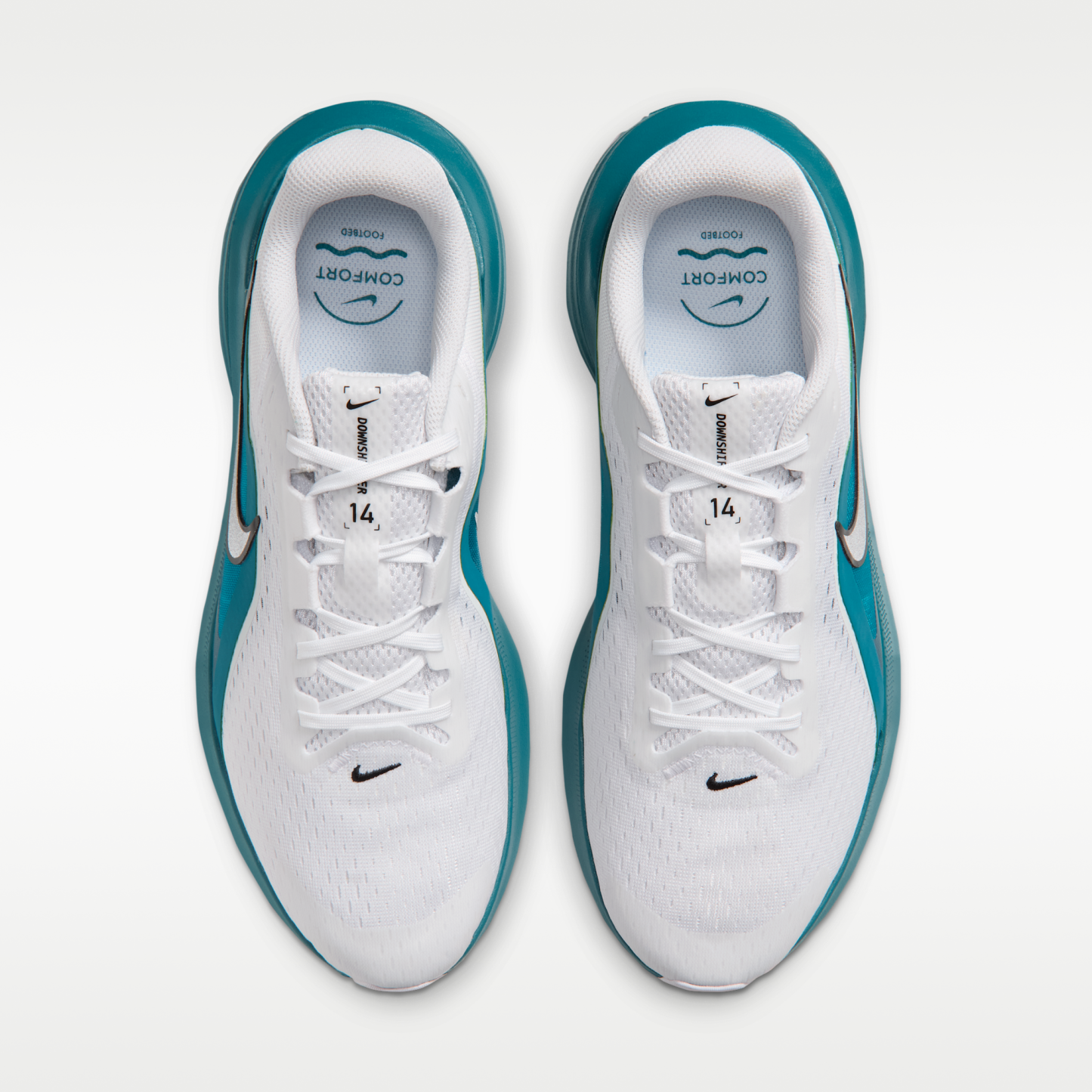 Nike Downshifter 14 - Λευκό/Bright Spruce/Μαύρο/Metallic Silver - 4