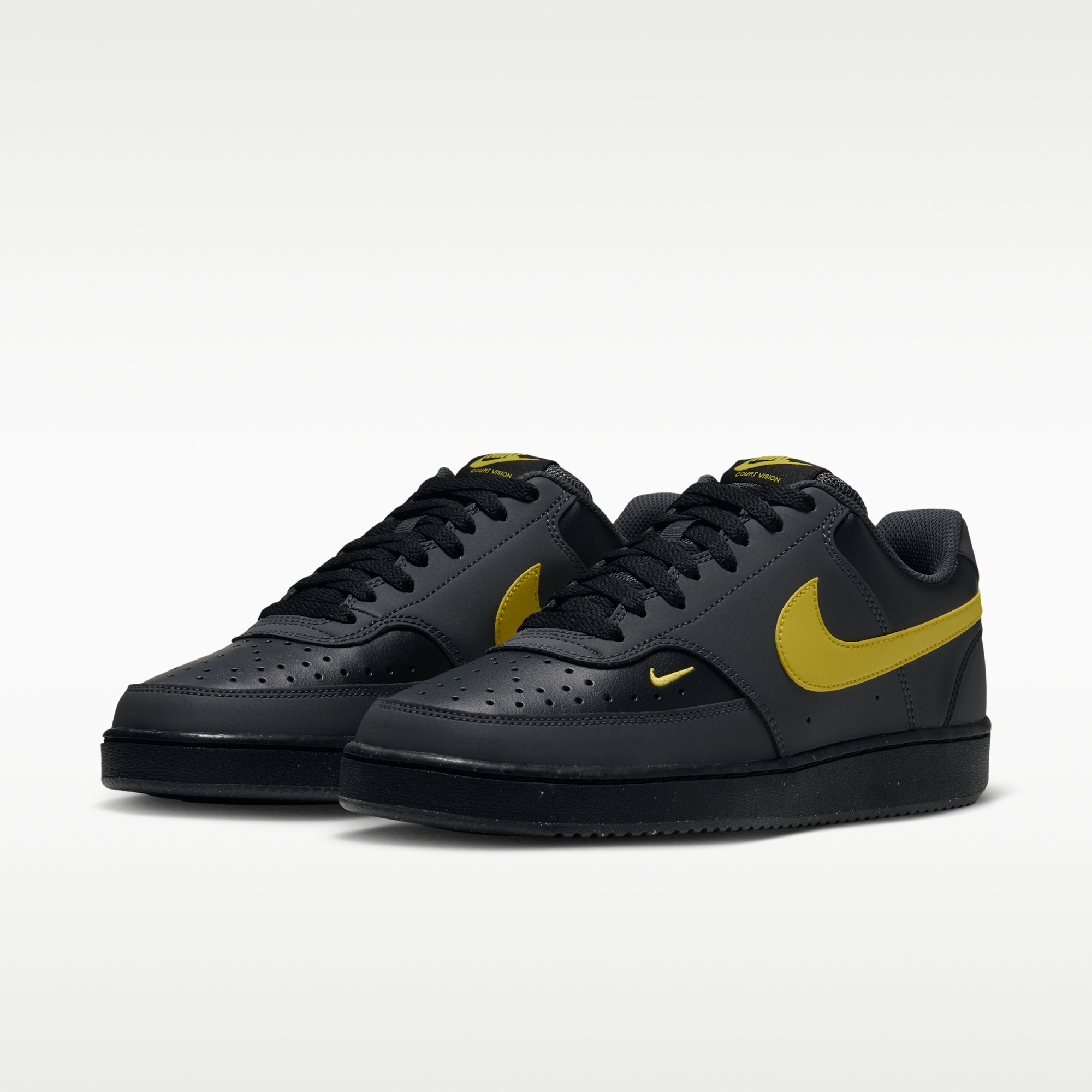 Nike Court Vision Low - Dark Smoke Grey/Μαύρο/Chrome Yellow - 5