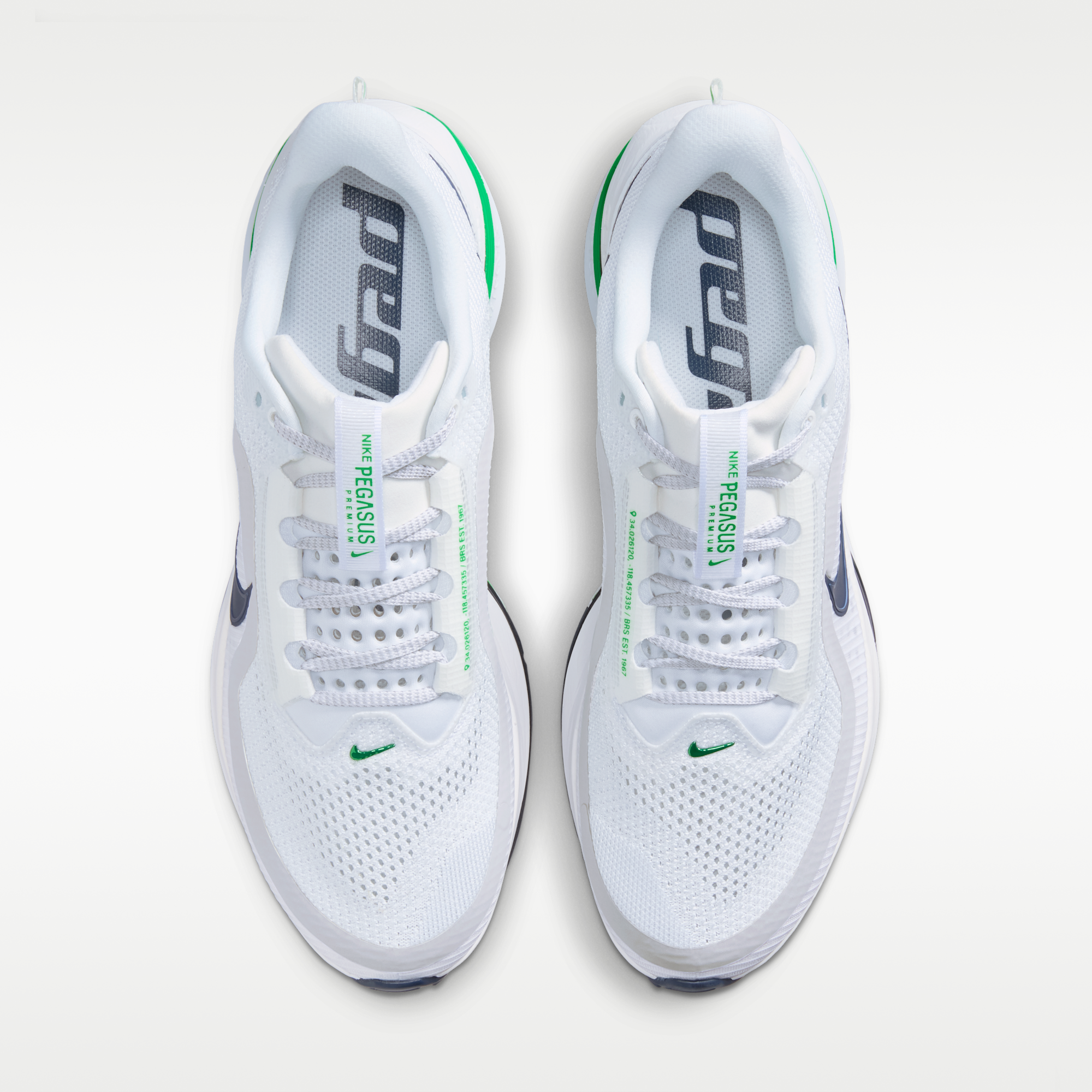 Nike Pegasus Premium - Λευκό/Midnight Navy/Green Spark - 4