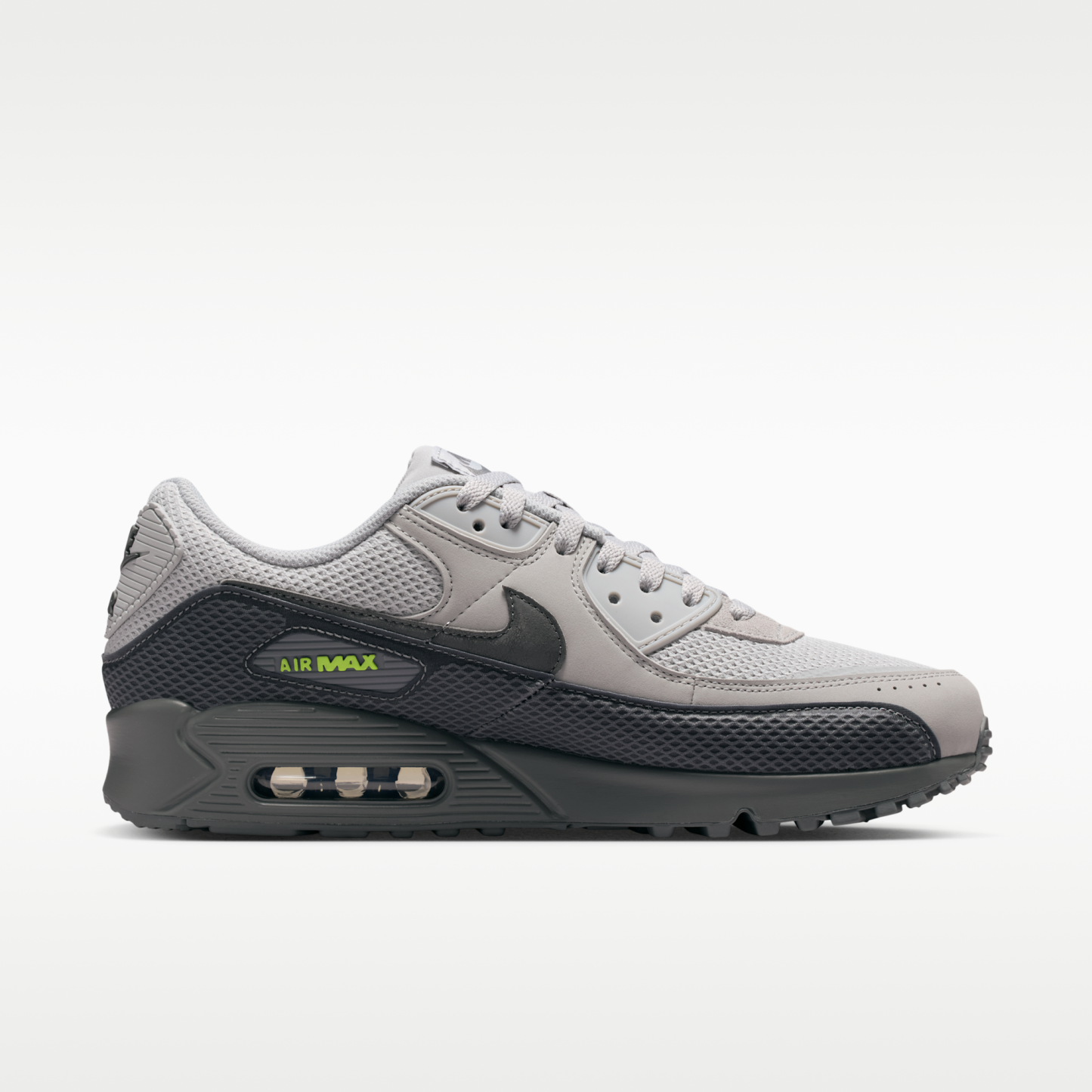 Nike Air Max 90 Premium - Light Smoke Grey/Smoke Grey/Volt/Iron Grey - 3