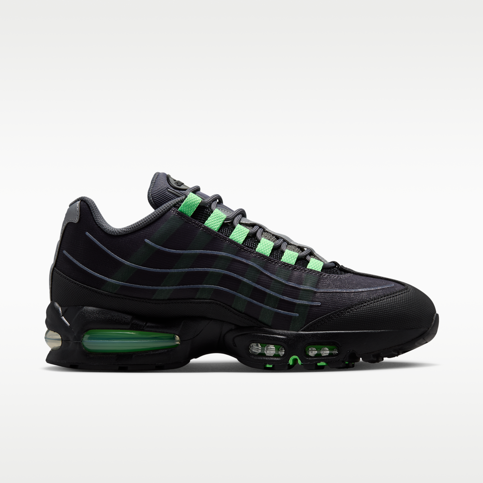 Nike Air Max 95 Big Bubble Tech - Iron Grey/Μαύρο/Metallic Silver/Illusion Green - 3