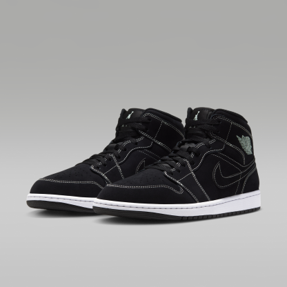 Air Jordan 1 Mid - Μαύρο/Μαύρο/Pistachio Frost - 5