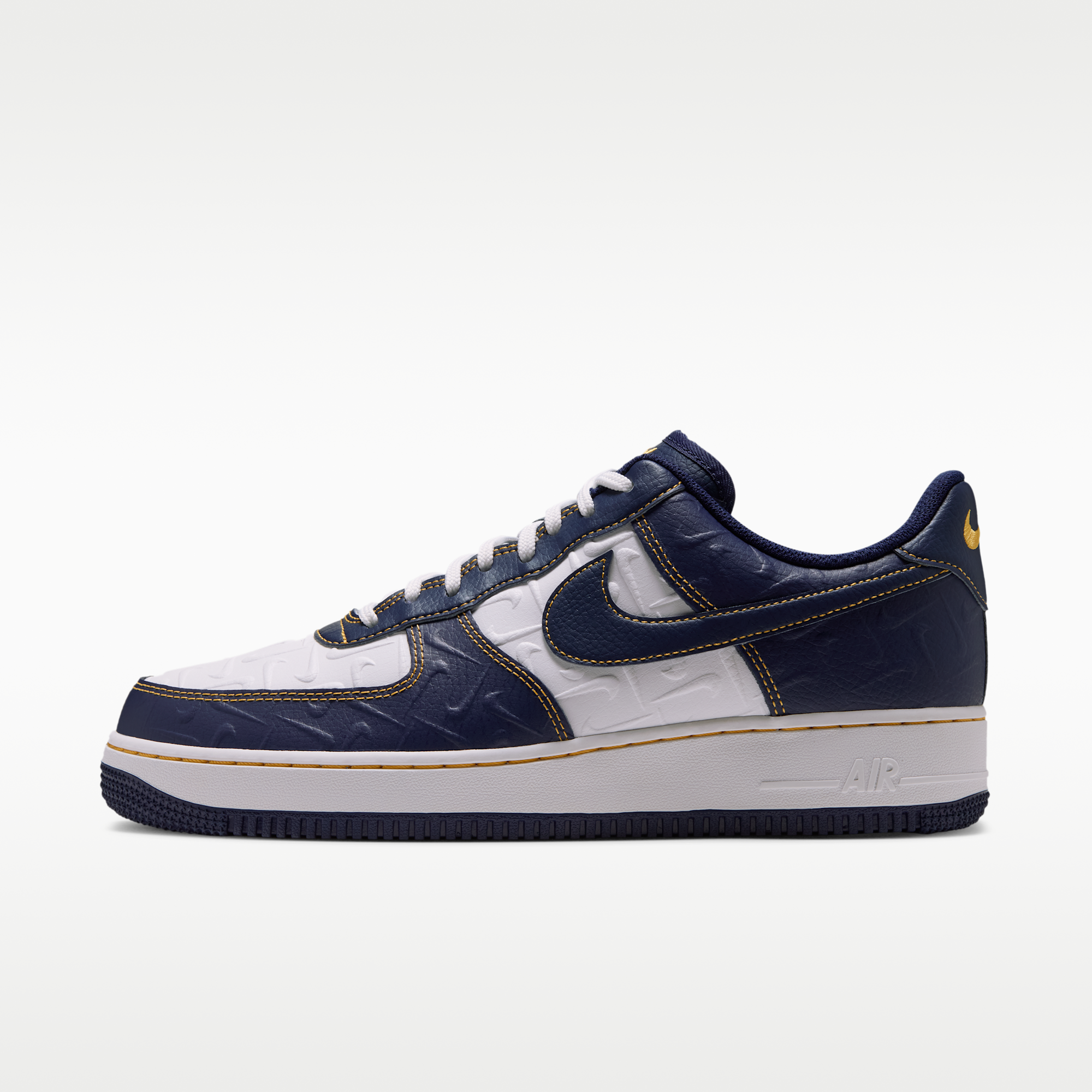 Nike Air Force 1 '07 - Summit White/Yellow Ochre/Midnight Navy - 1