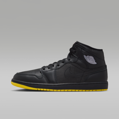 Air Jordan 1 Mid SE - Μαύρο/Opti Yellow/Silver - 1