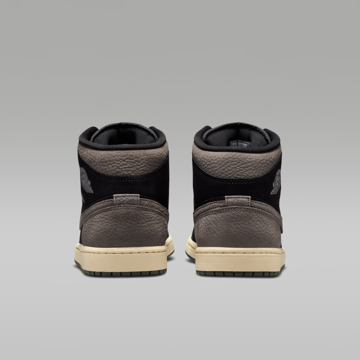 Air Jordan 1 Mid SE - Μαύρο/Light Wild Mango/Olive Grey - 6