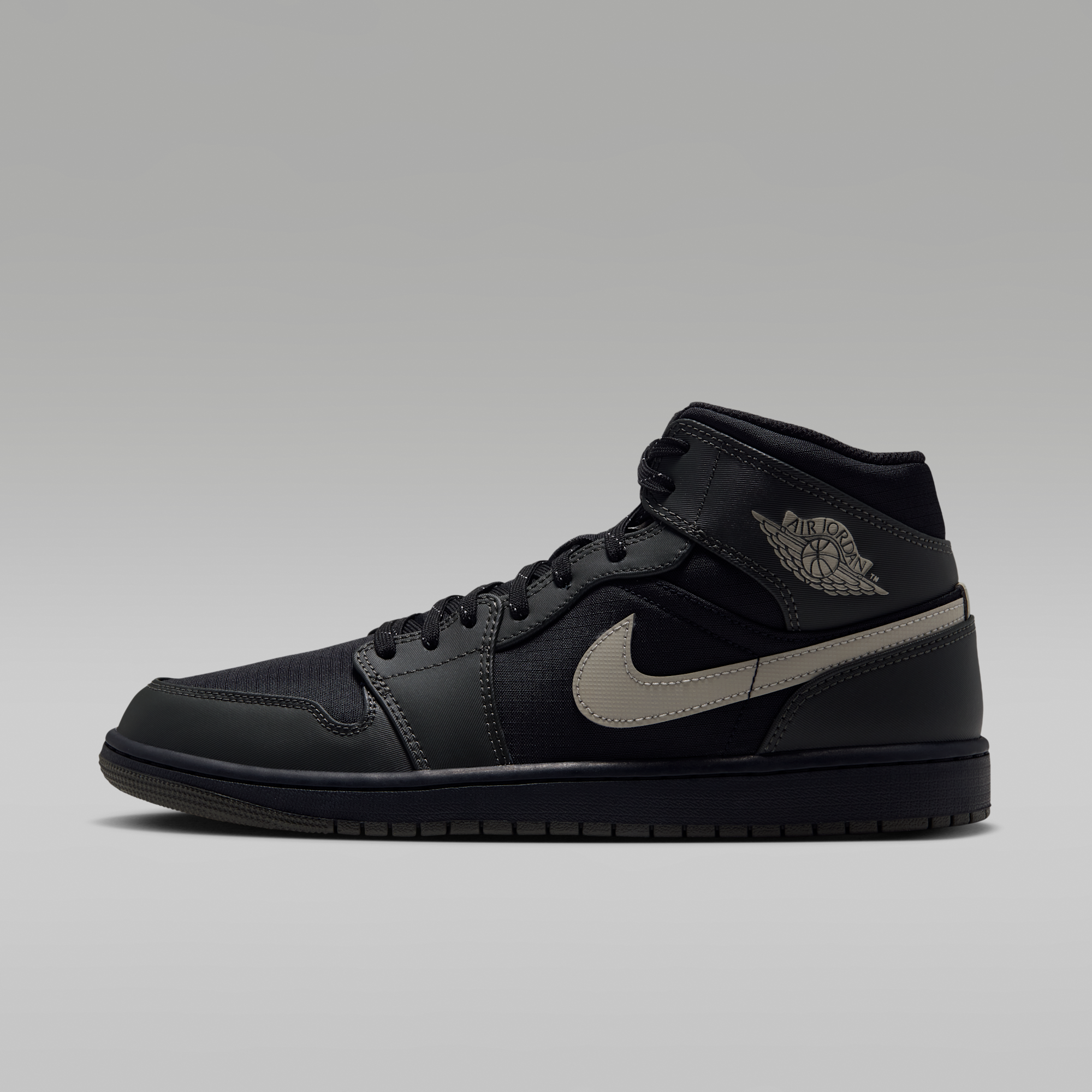 Air Jordan 1 Mid Utility - Μαύρο/Spruce Fog/Reflect Silver/Newsprint - 1