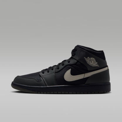 Air Jordan 1 Mid Utility - Μαύρο/Spruce Fog/Reflect Silver/Newsprint - 1