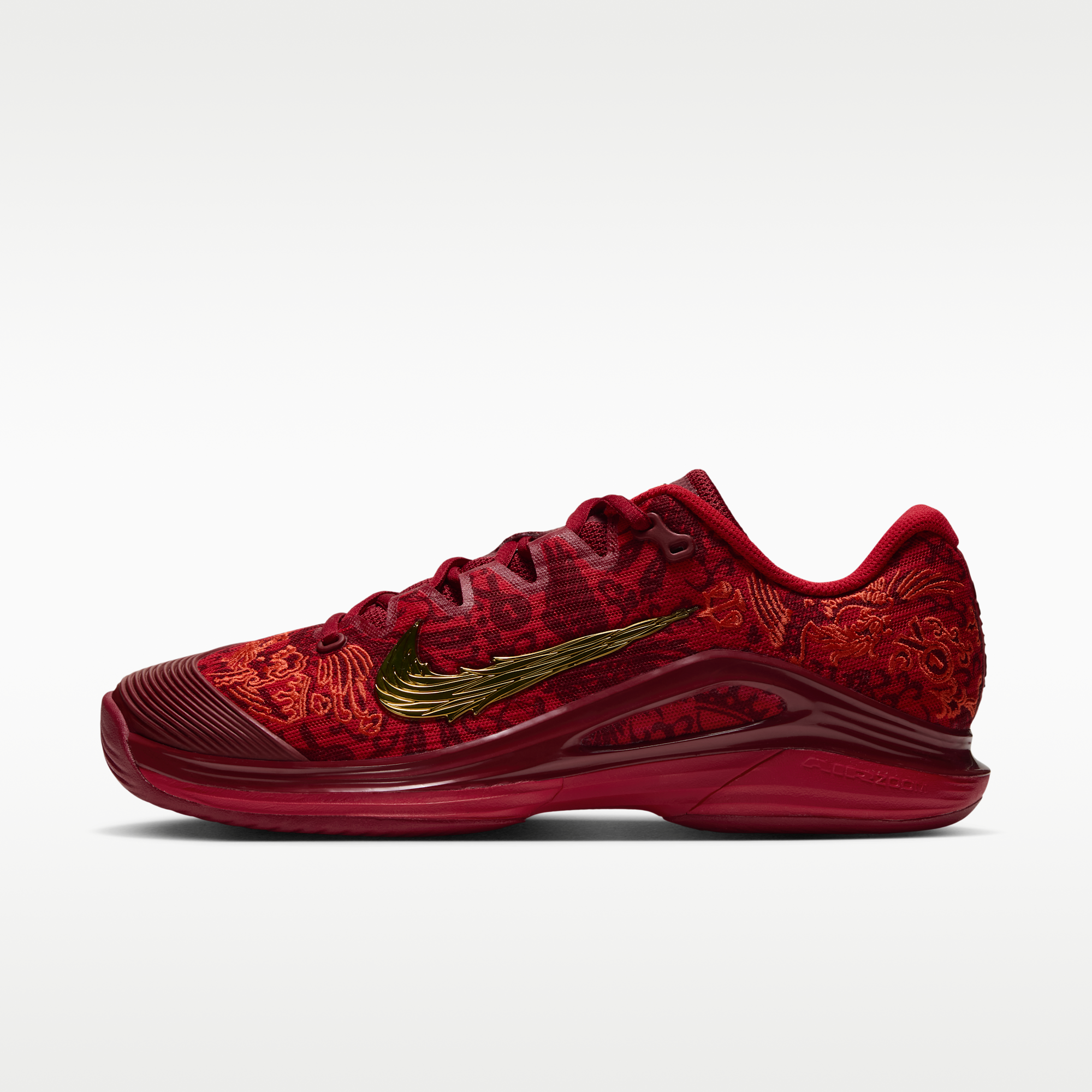 Nike Vapor 12 "Qinwen Zheng" - University Red/Tough Red/Picante Red/Metallic Gold - 1