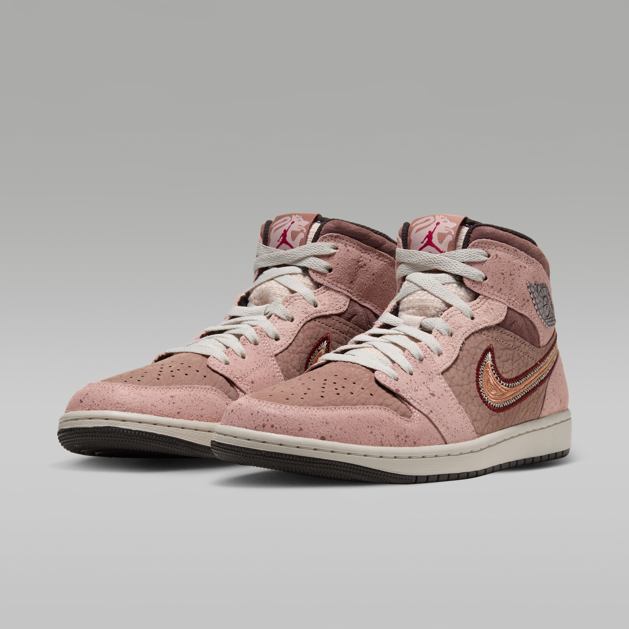 Air Jordan 1 Mid SE Día de Muertos - Desert Dust/Particle Beige/Light Orewood Brown/Terra Blush - 5
