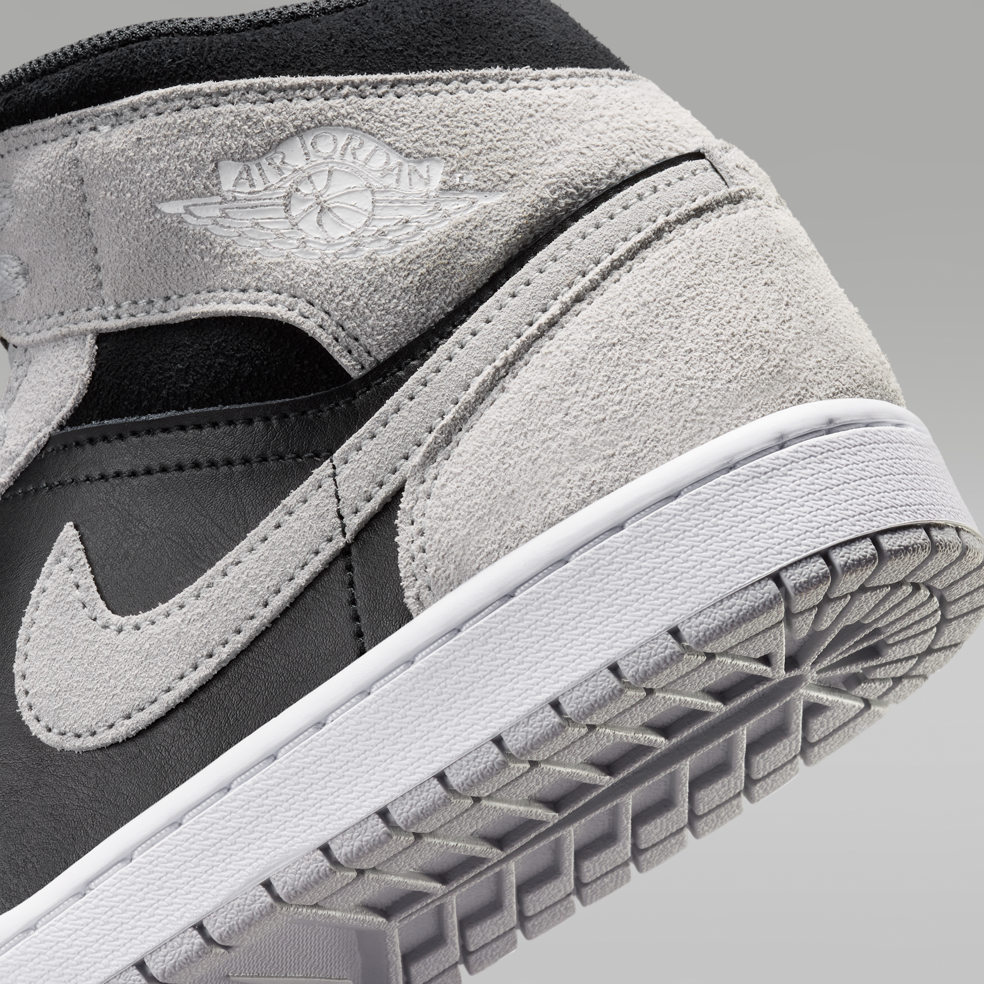 Air Jordan 1 Mid - Light Smoke Grey/Μαύρο/Λευκό - 8