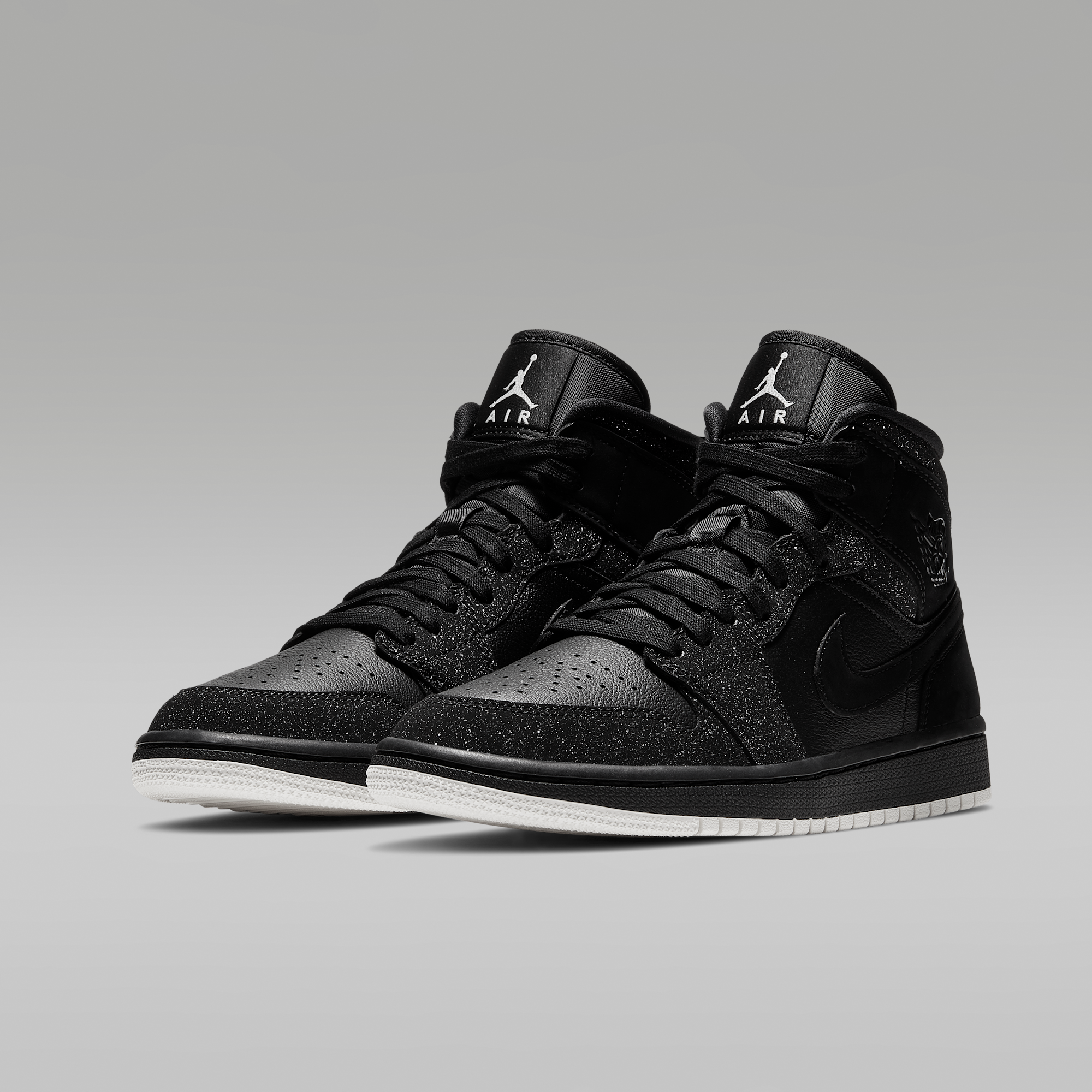 Air Jordan 1 Mid - Μαύρο/Λευκό/Phantom - 5