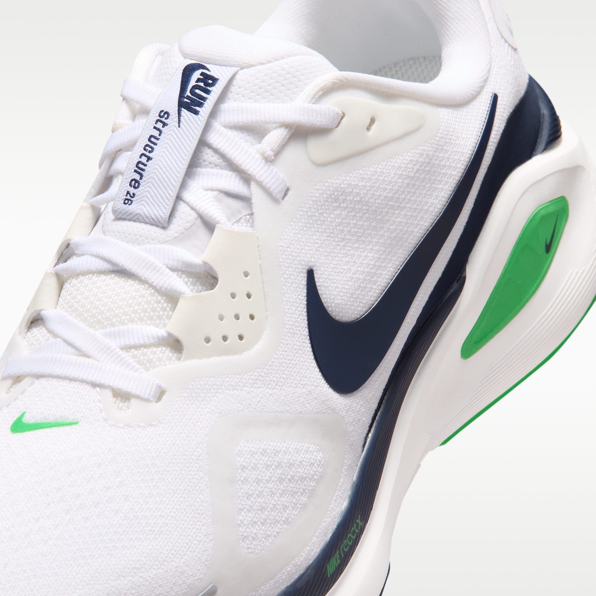 Nike Structure 26 - Λευκό/Green Spark/Summit White/Midnight Navy - 7