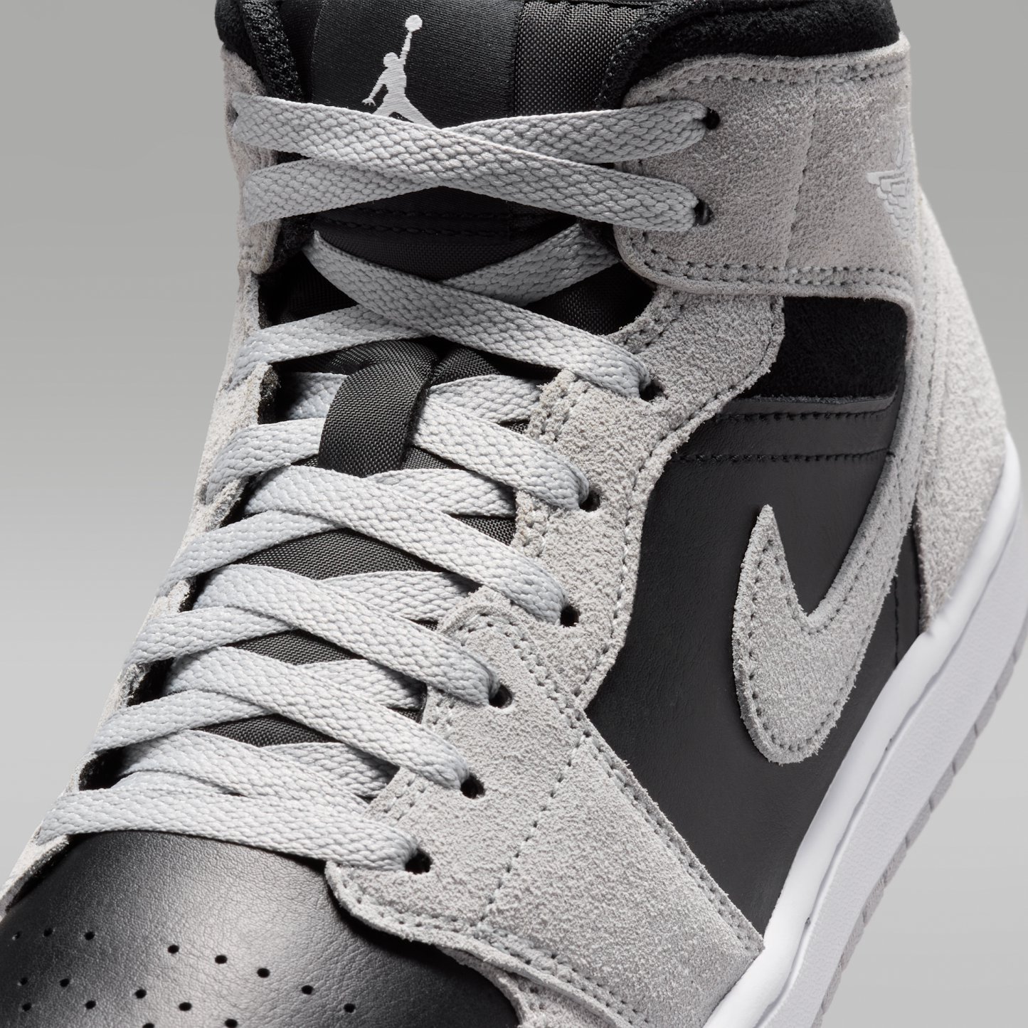 Air Jordan 1 Mid - Light Smoke Grey/Μαύρο/Λευκό - 7