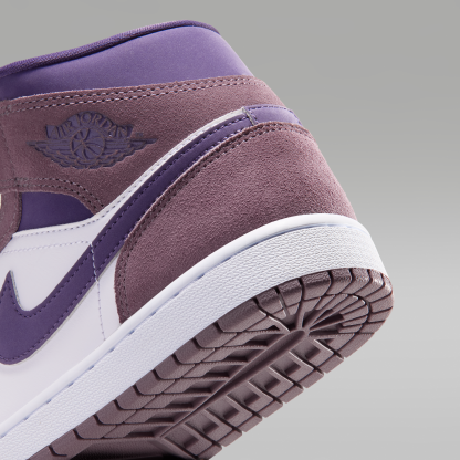 Air Jordan 1 Mid - Purple Smoke/Λευκό/Canyon Purple - 8