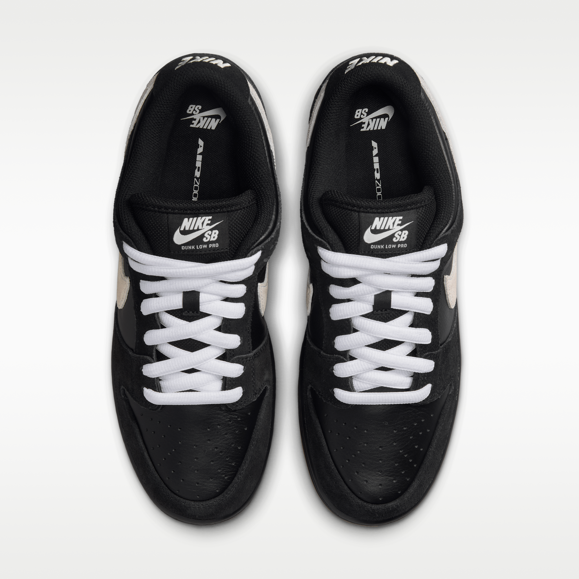Nike SB Dunk Low Pro - Μαύρο/Μαύρο/Gum Light Brown/Λευκό - 4