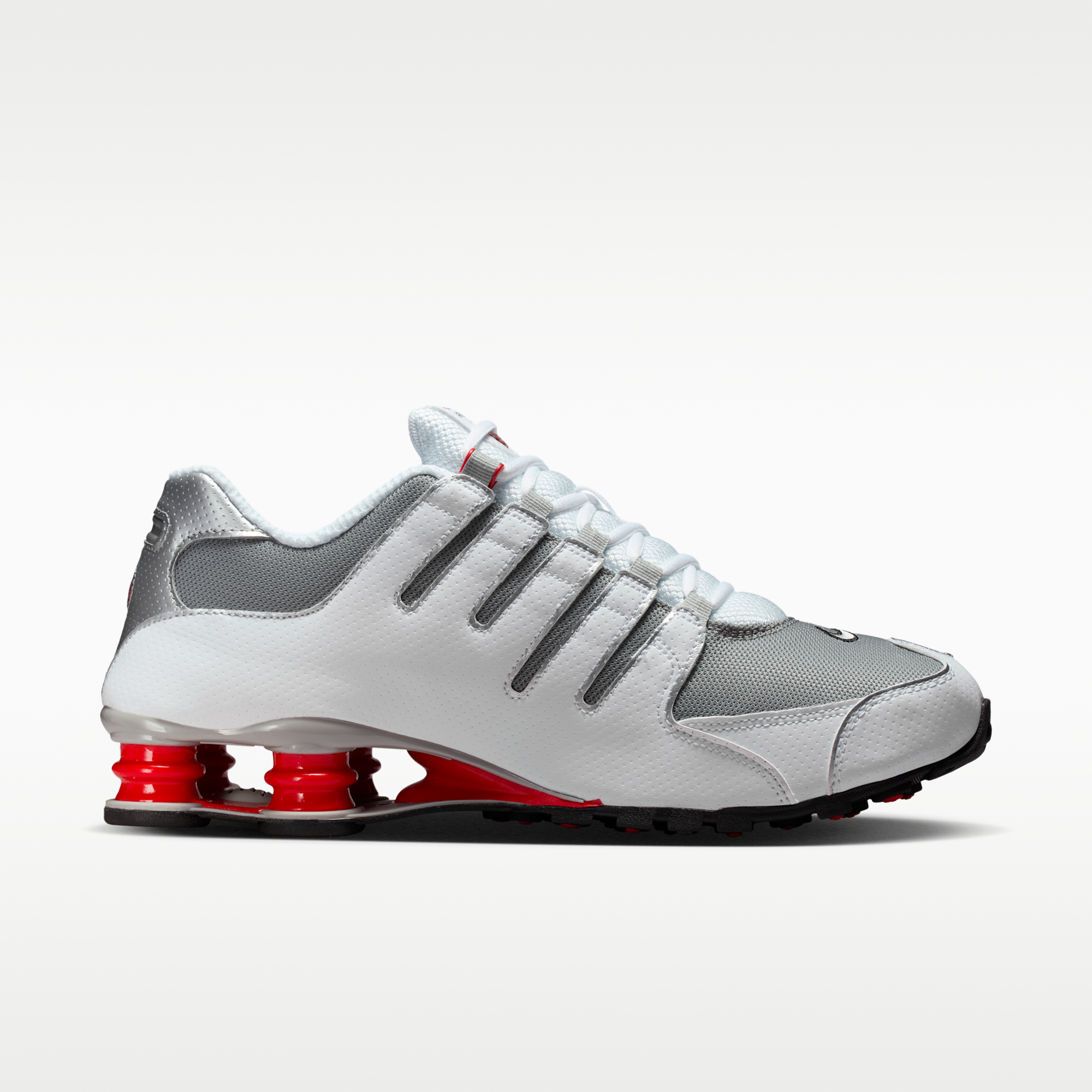 Nike Shox NZ - Λευκό/Sport Red/Cool Grey/Metallic Silver - 3