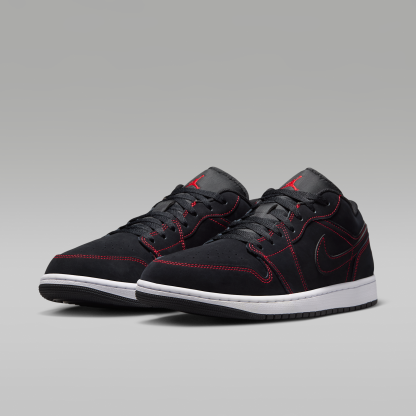 Air Jordan 1 Low - Μαύρο/Λευκό/University Red - 5