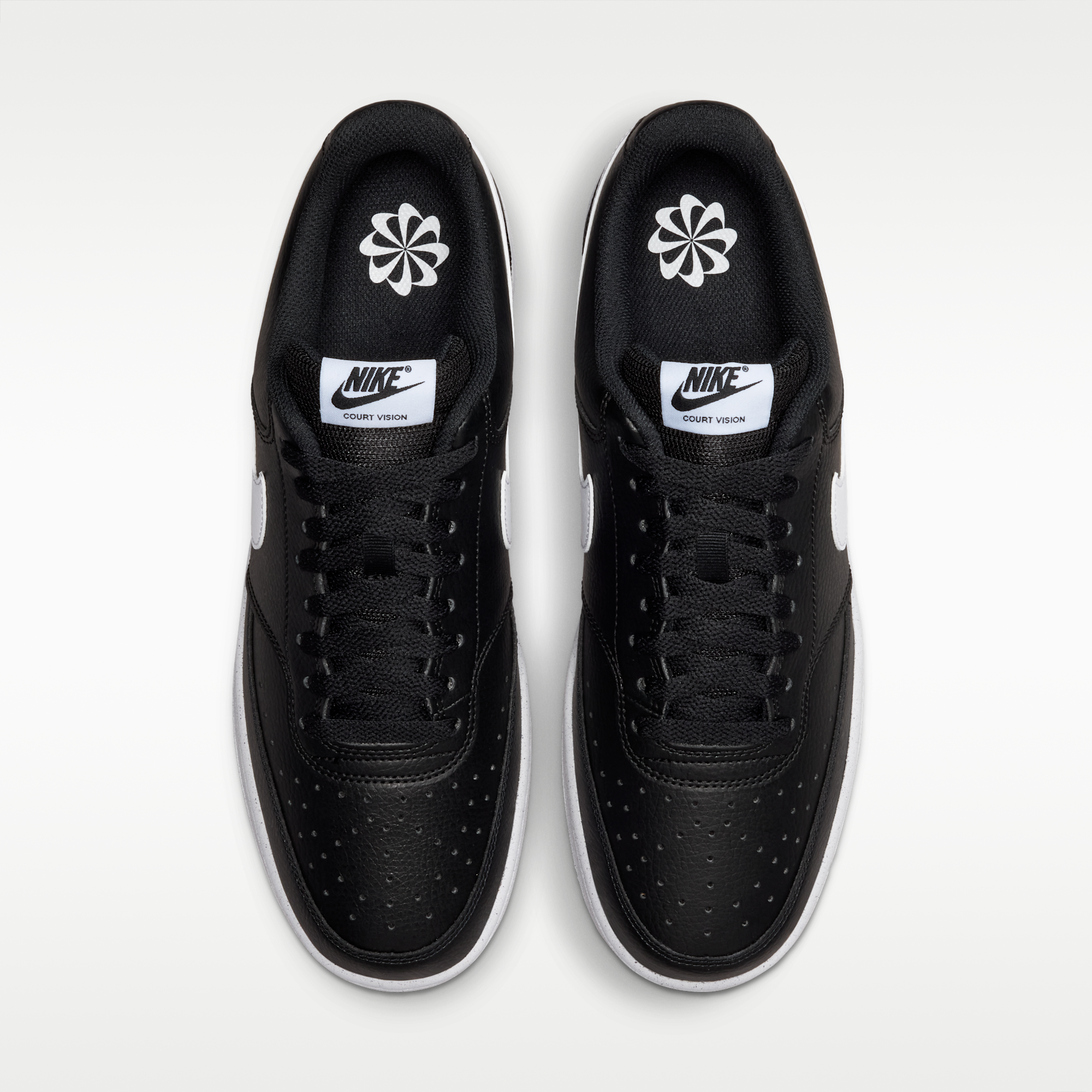 Nike Court Vision Low Next Nature - Μαύρο/Μαύρο/Λευκό - 4
