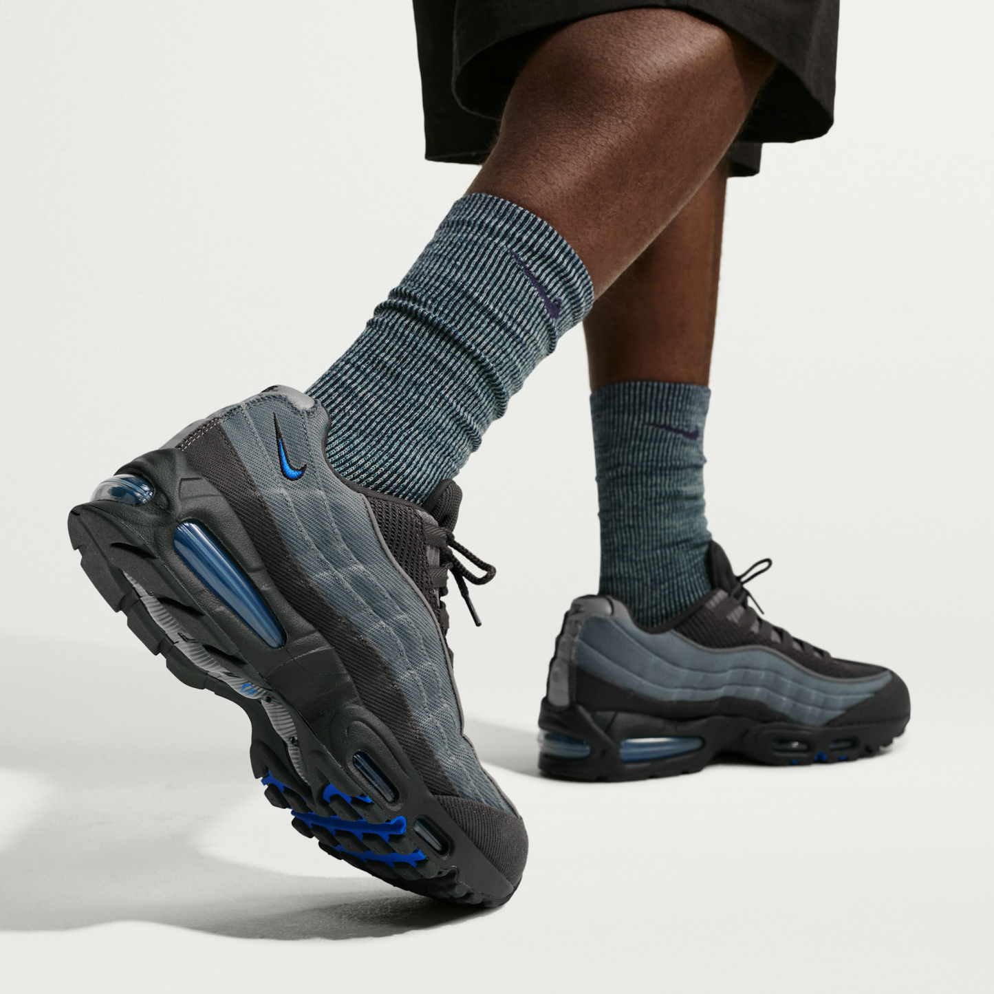 Nike Air Max 95 Big Bubble - Smoke Grey/Anthracite/Μαύρο/Racer Blue - 9