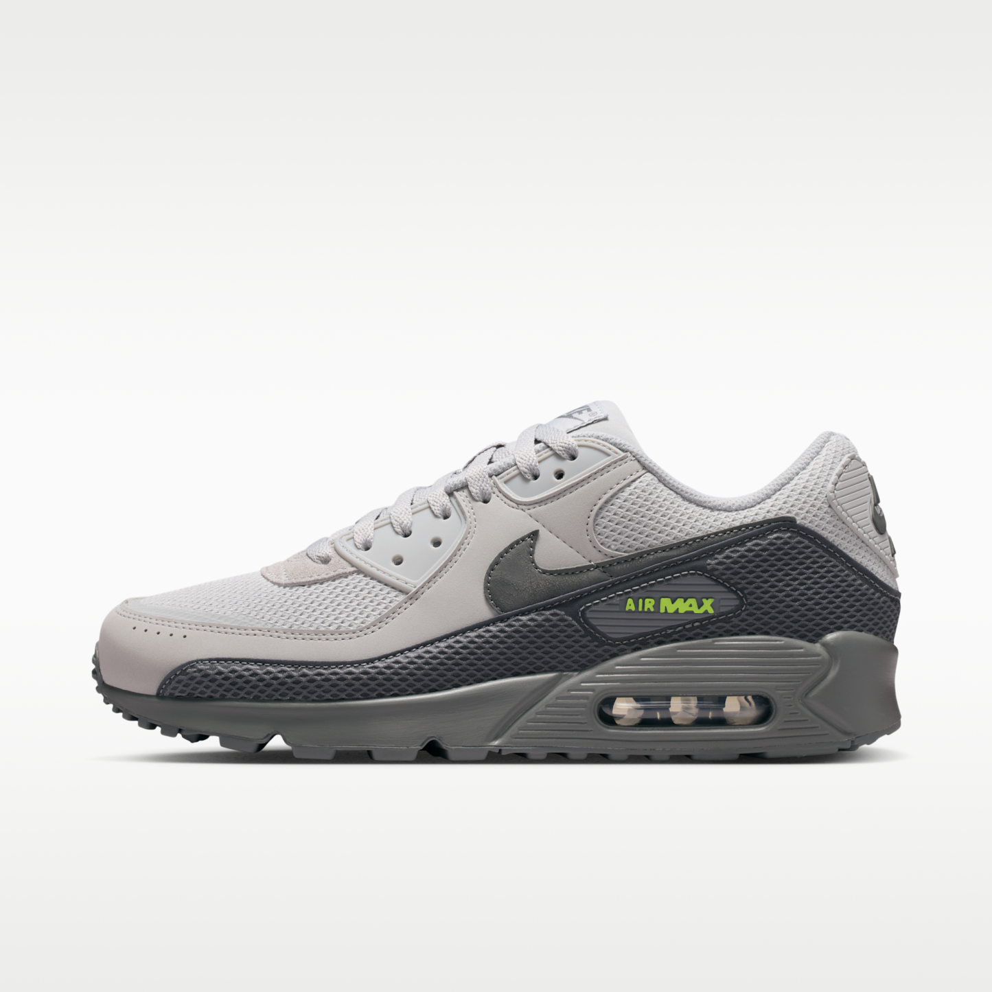 Nike Air Max 90 Premium - Light Smoke Grey/Smoke Grey/Volt/Iron Grey - 1