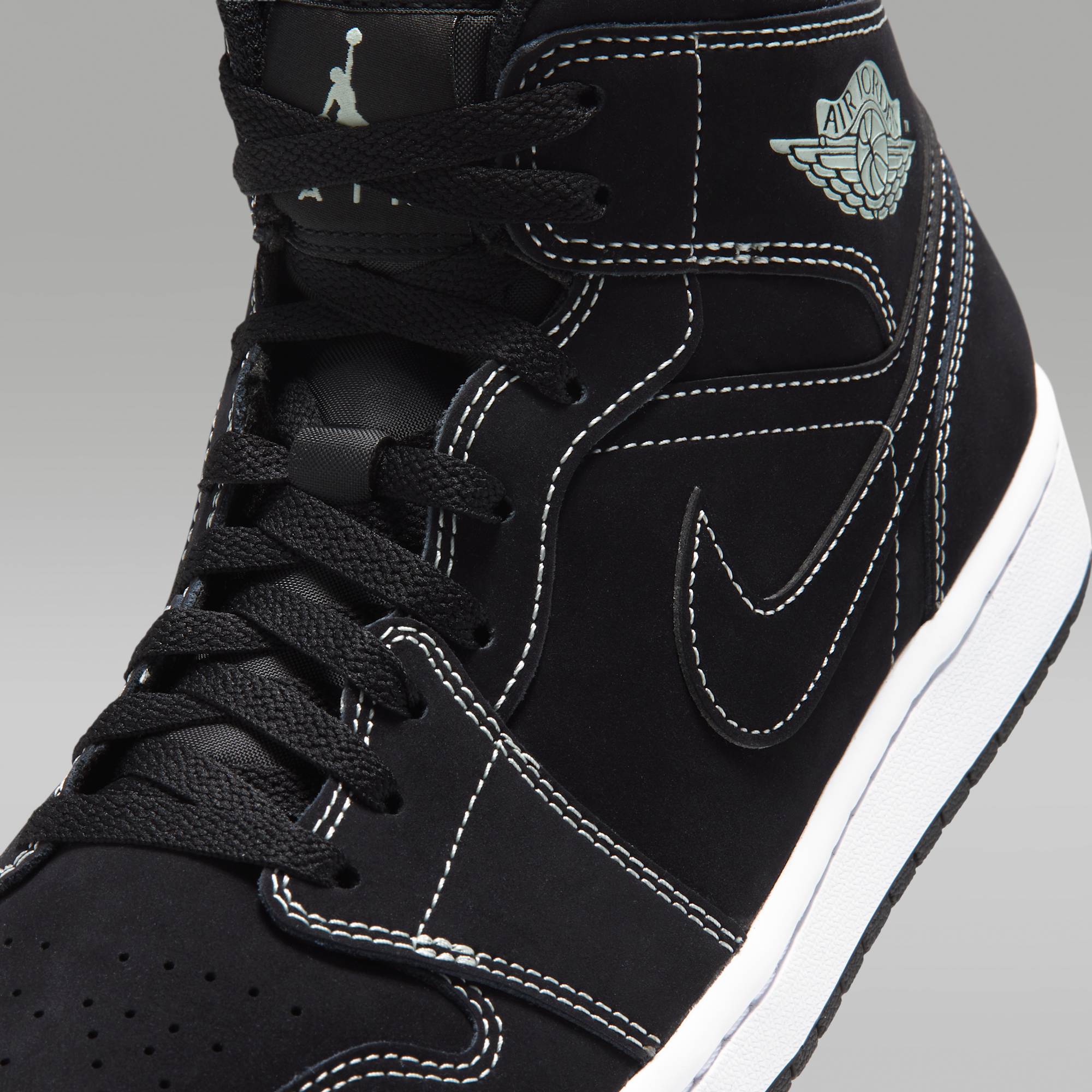 Air Jordan 1 Mid - Μαύρο/Μαύρο/Pistachio Frost - 7