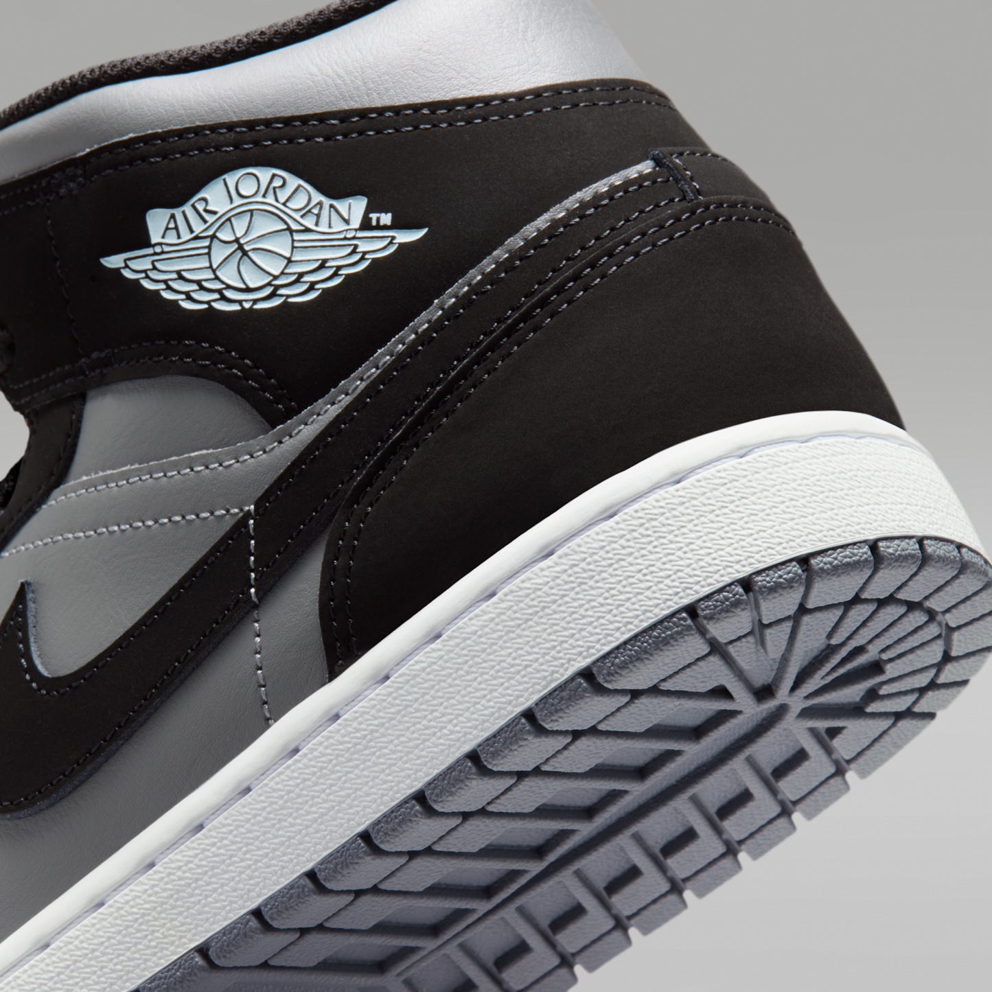 Air Jordan 1 Mid - Μαύρο/Cool Grey/Light Armory Blue/Μαύρο - 8