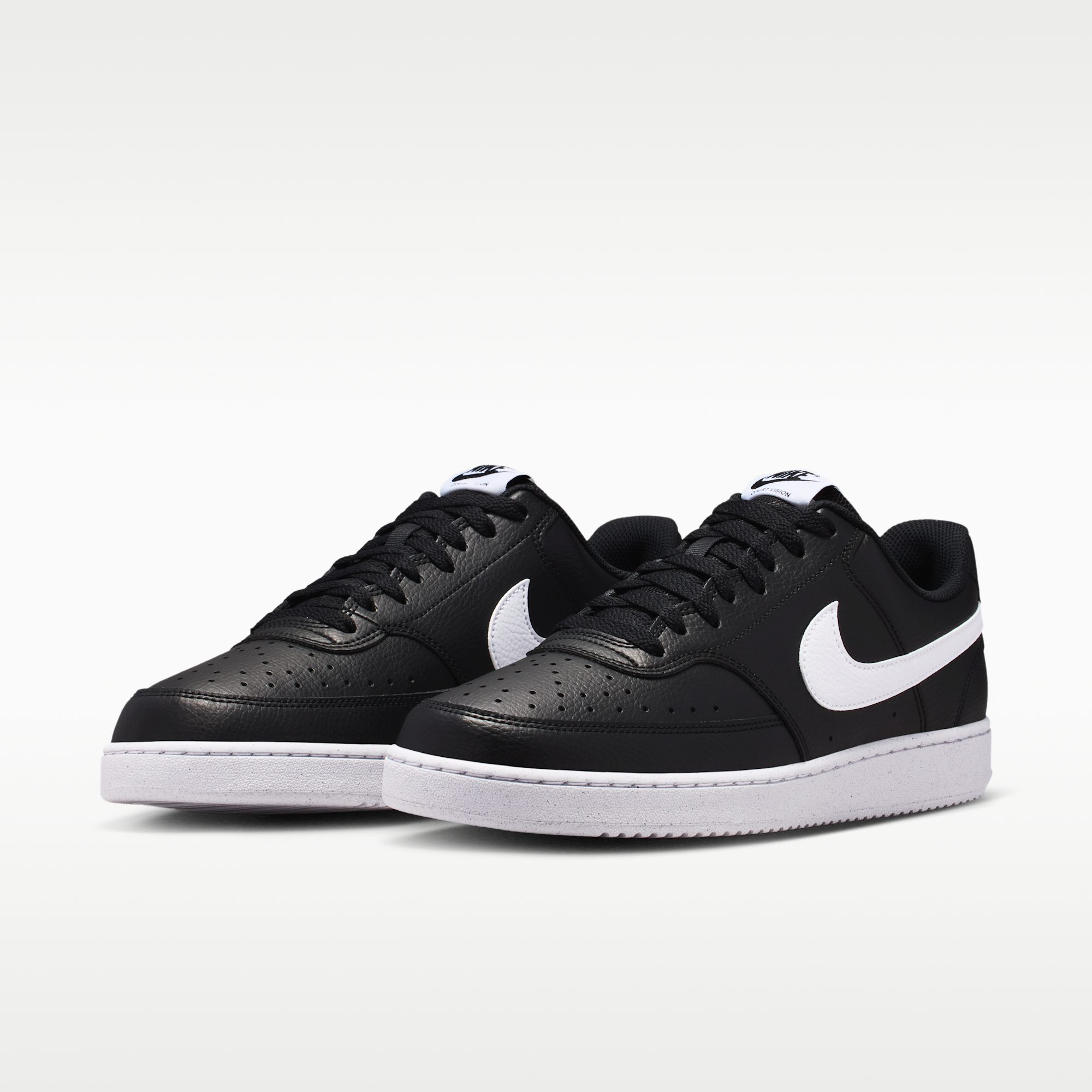 Nike Court Vision Low Next Nature - Μαύρο/Μαύρο/Λευκό - 5