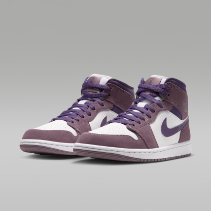Air Jordan 1 Mid - Purple Smoke/Λευκό/Canyon Purple - 5