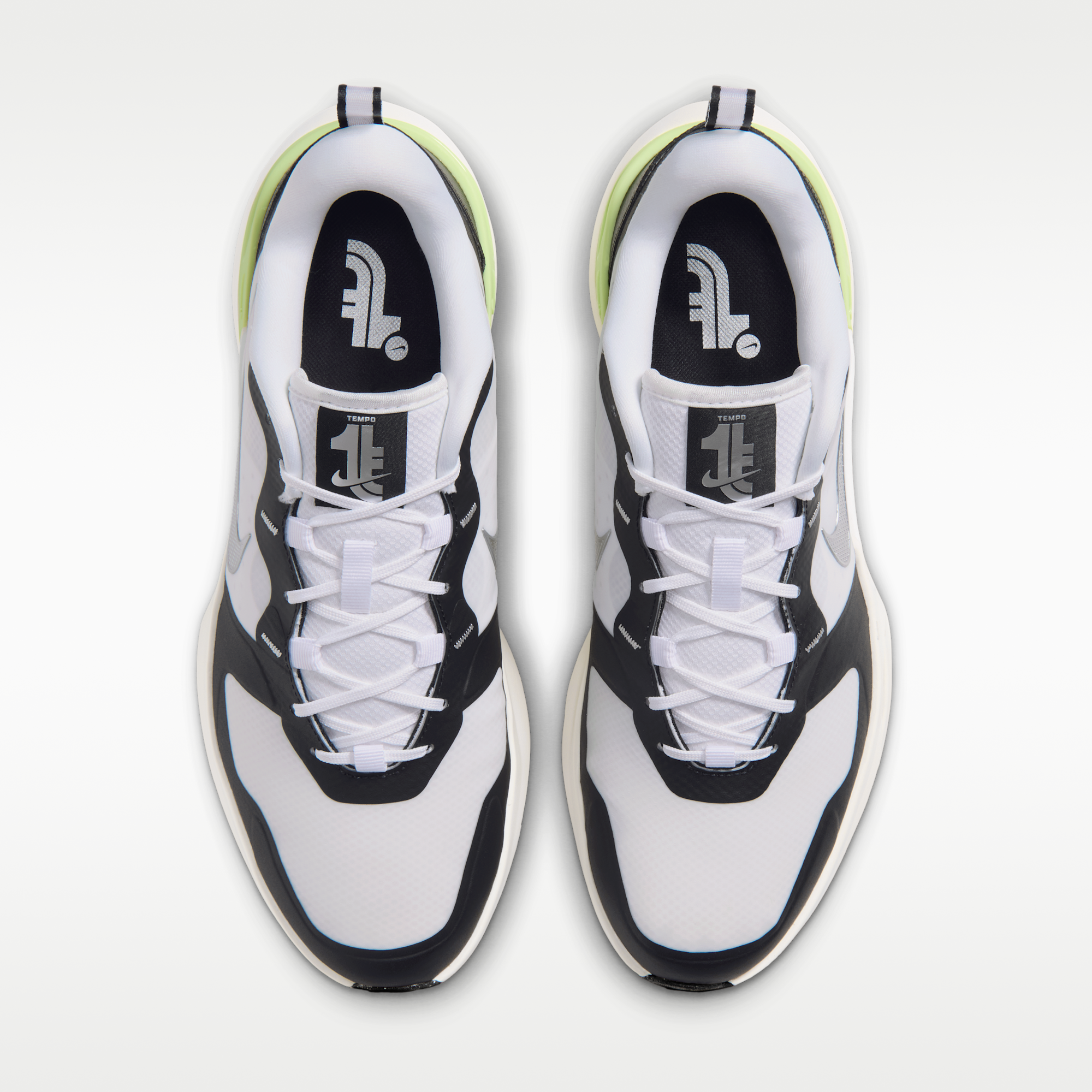 Nike Tempo G - Λευκό/Μαύρο/Light Lemon Twist/Metallic Silver - 4