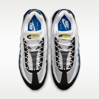 Nike Air Max 95 Big Bubble - Λευκό/Μαύρο/Reflect Silver/Royal Blue - 4