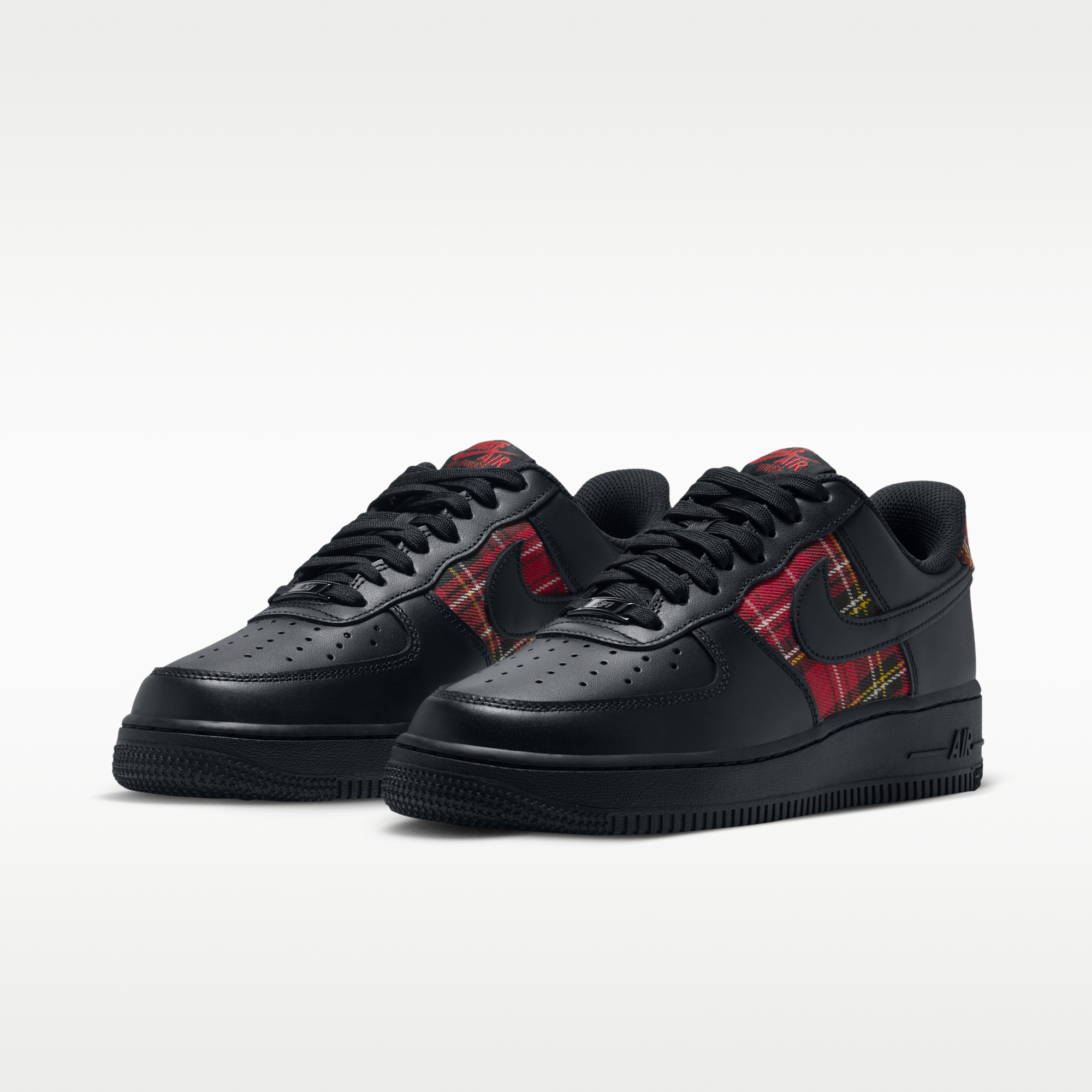 Nike Air Force 1 '07 "Plaid" - Μαύρο/Tough Red/Λευκό/Μαύρο - 5