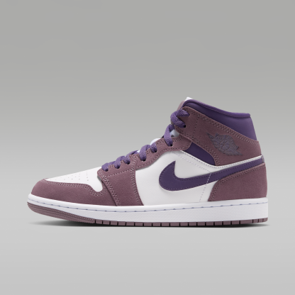 Air Jordan 1 Mid - Purple Smoke/Λευκό/Canyon Purple - 1