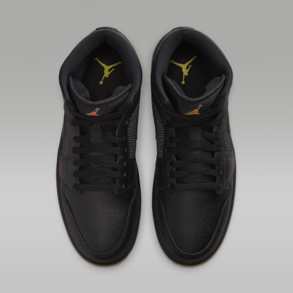 Air Jordan 1 Mid SE - Μαύρο/Opti Yellow/Silver - 4