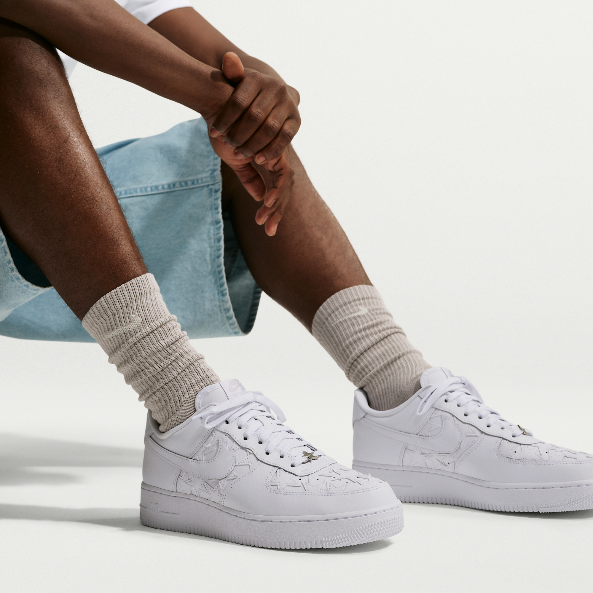 Nike Air Force 1 '07 Edge - Λευκό/Metallic Silver/Λευκό - 9