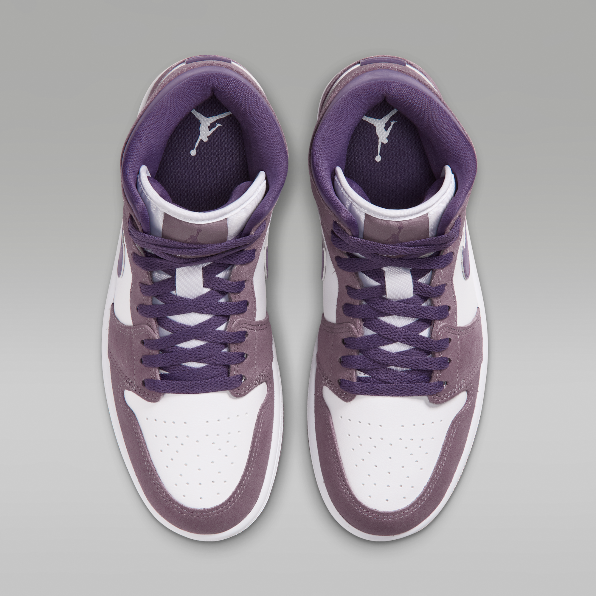 Air Jordan 1 Mid - Purple Smoke/Λευκό/Canyon Purple - 4