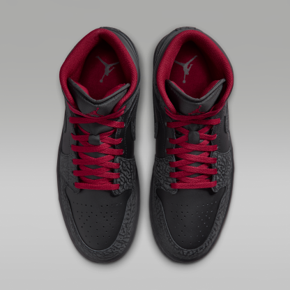 Air Jordan 1 Mid SE - Μαύρο/Μαύρο/Tough Red - 4