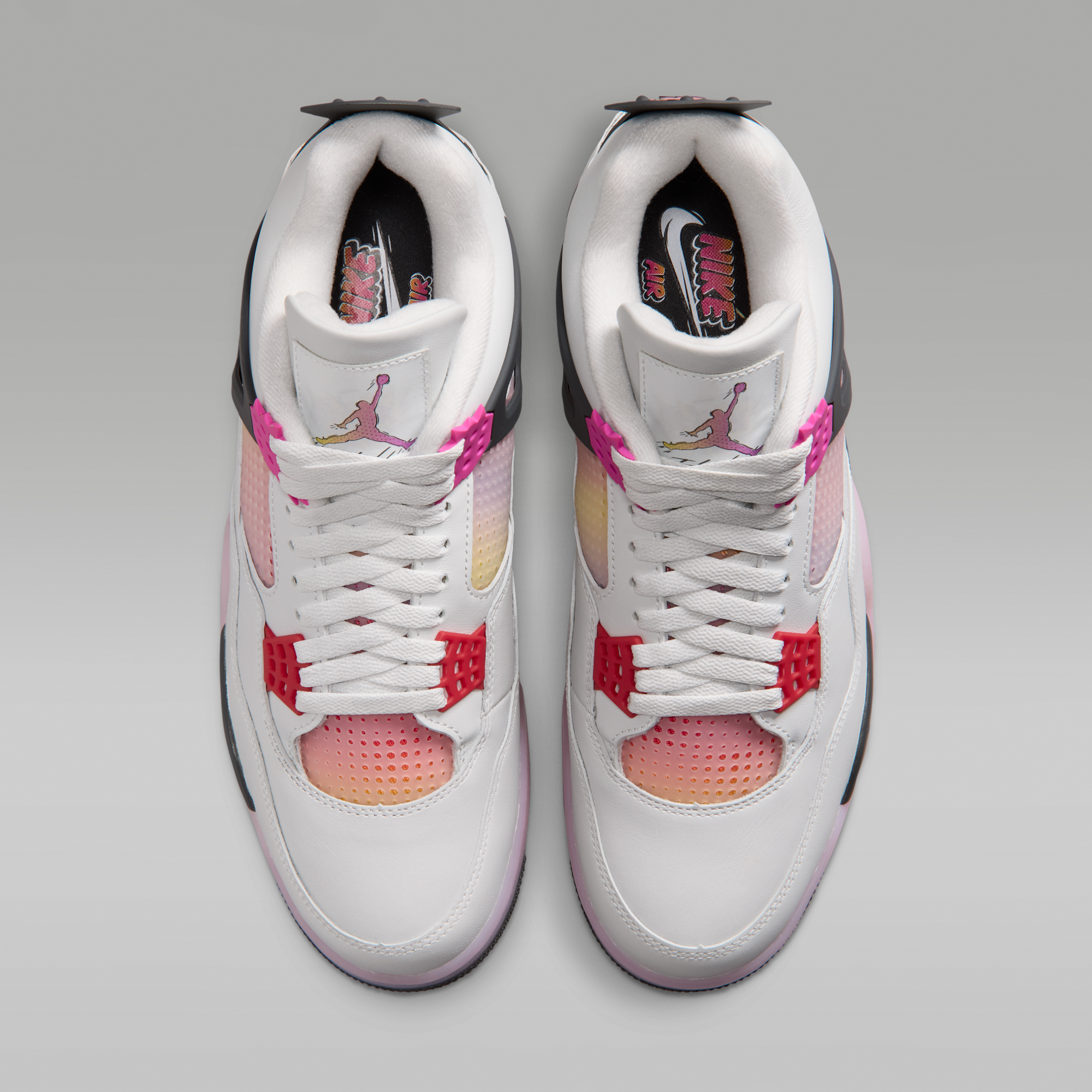 Air Jordan 4 Retro "Comic" - Off White/Anthracite/Fire Pink - 4