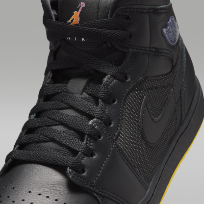 Air Jordan 1 Mid SE - Μαύρο/Opti Yellow/Silver - 7